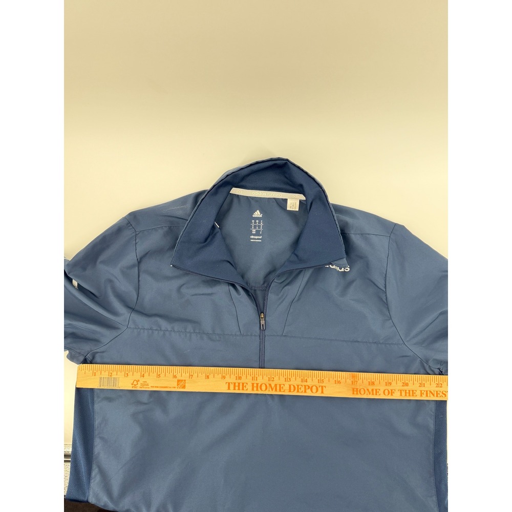 Adidas Running Climaproof Quarter Zip Windbreaker Jacket Mens Medium Navy S13637 - Picture 4 of 8